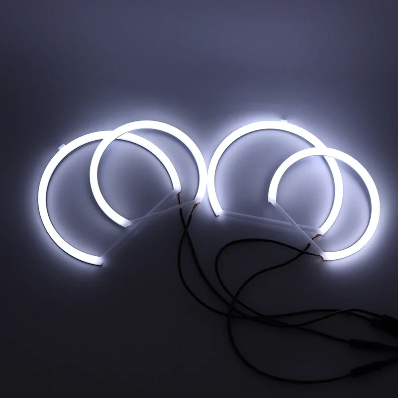 131mm+146mm Cotton Light Switchback LED Angel Eye Ring Kit For BMW 3 Series E46 Sedan Facelift 2001-2005 halogen Headlight