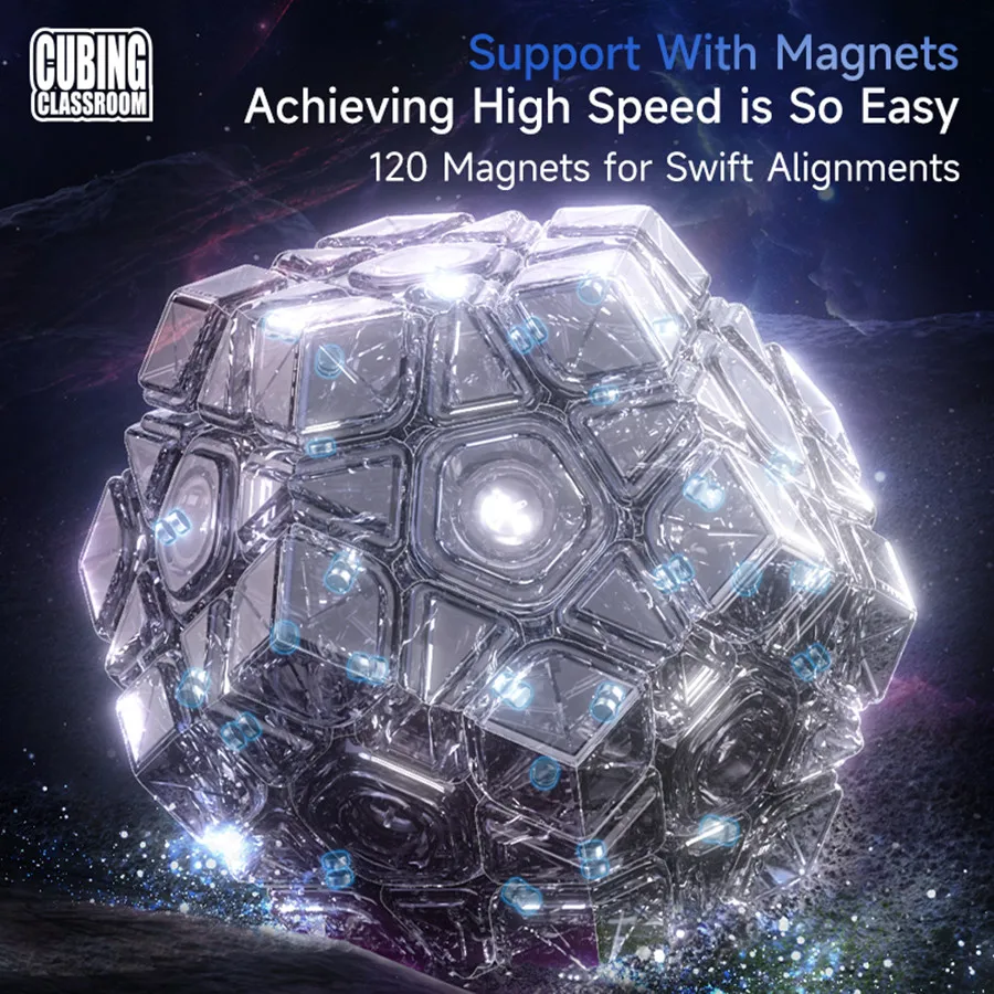 MoYu Meilong 3x3 Magnetico Megaminx Cubo Magico M V2 Edizione Magnetica Senza Adesivo Cubo Magico 12 facce Puzzle Giocattolo per Bambini Cubo