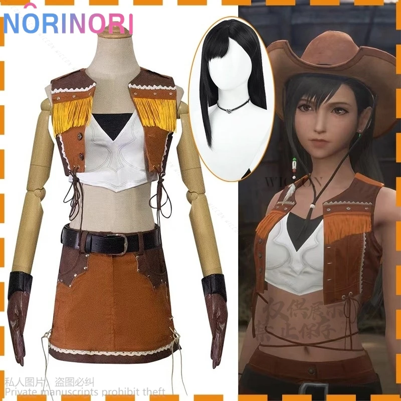 

Anime Game Cowboy Tifa Cosplay Fantasy Hat Game FF VII Costume Disguise Adult Women Roleplay Fantasia Outfits Halloween Sexy Cos