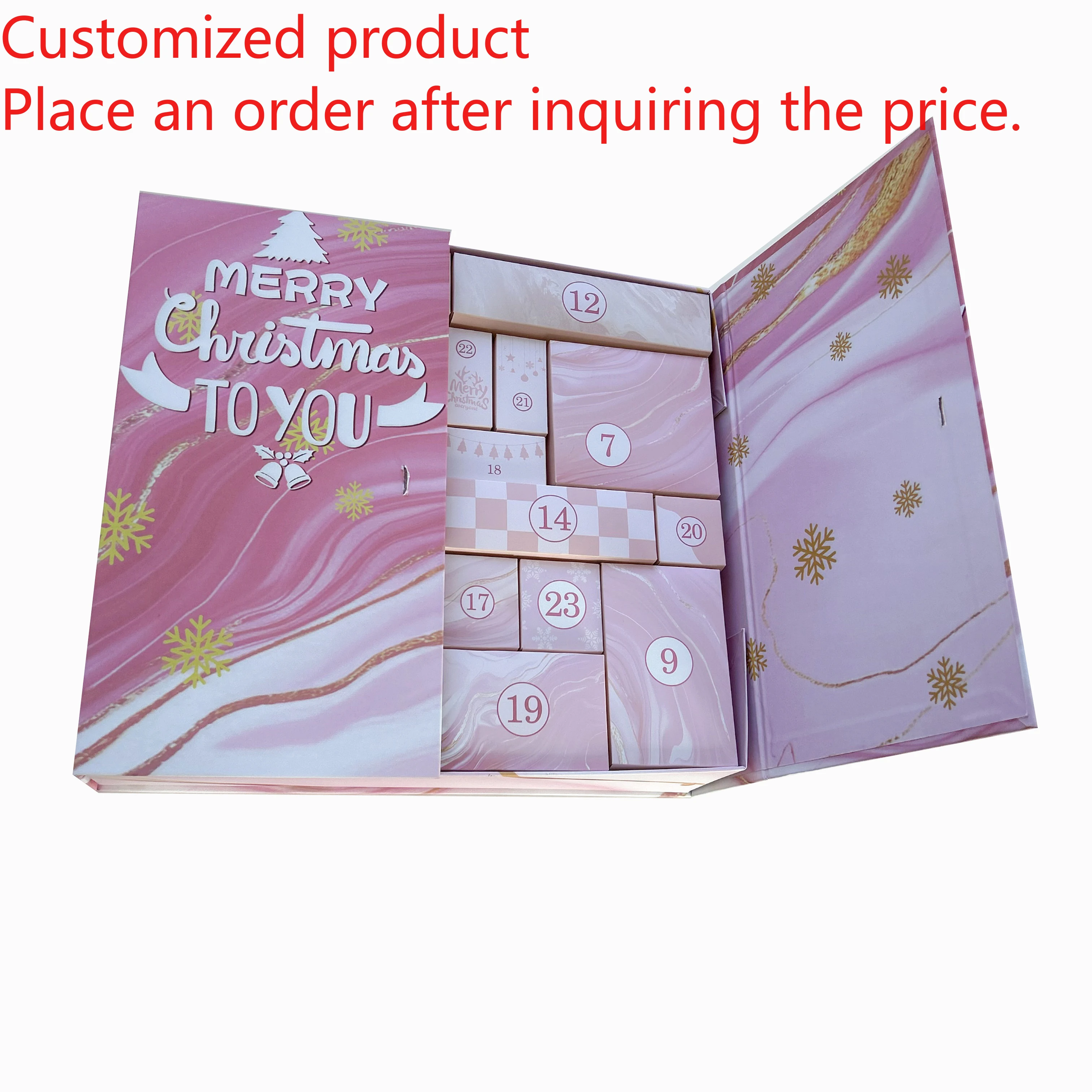 

Настройка. Прямые продажи с фабрики, коробки серии Mystery Valentine, розовые подарочные коробки для адвент-календаря, набор индивидуальной упаковки с Ri