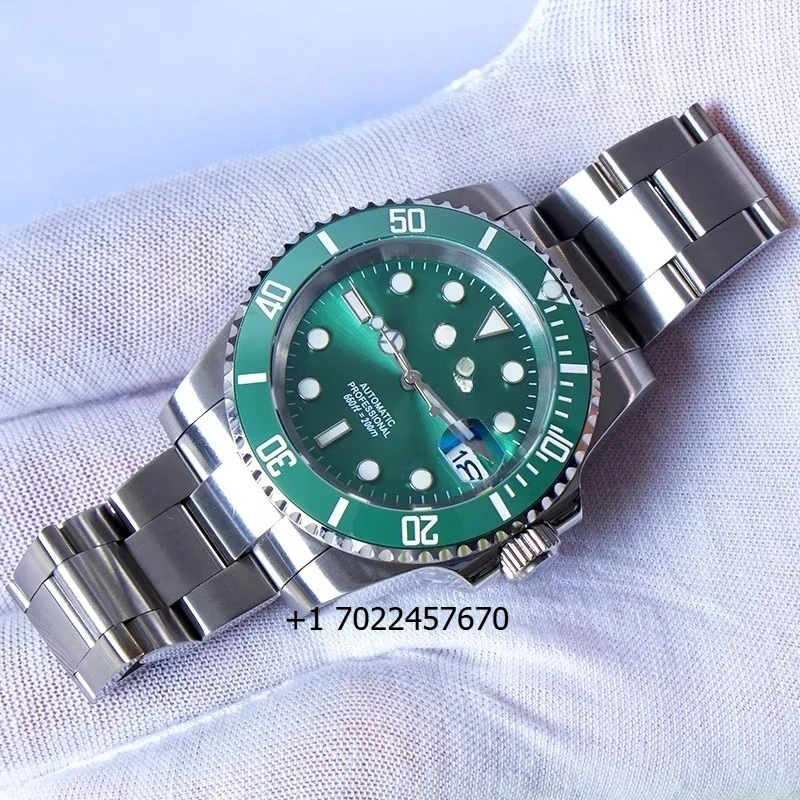 

MINUTETIME DIY Custom NH35 Watch Mechanical Sub Watches for MEN Luxury Green Dial Steel Band Automatic Movement 10BAR Waterproof
