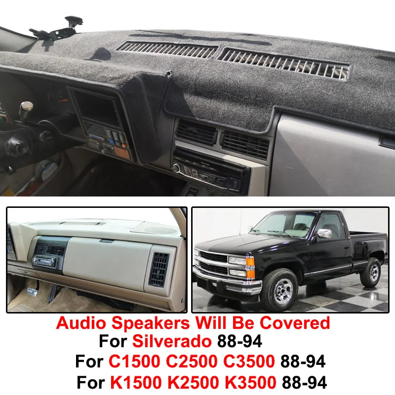 Xukey Dashboard Cover Dash Mat Dashmat For Chevrolet Silverado C1500 C2500 C3500 K1500 K2500 K3500 1988 - 1994