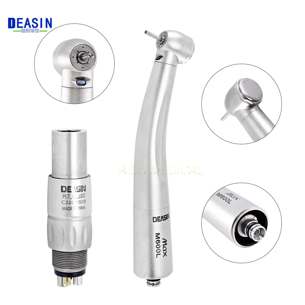 

Dental De Max M600L High Speed Handpiece Rotor Compatible Coupler Air Turbina Optical Fiber Standard Head Dentistry Tools