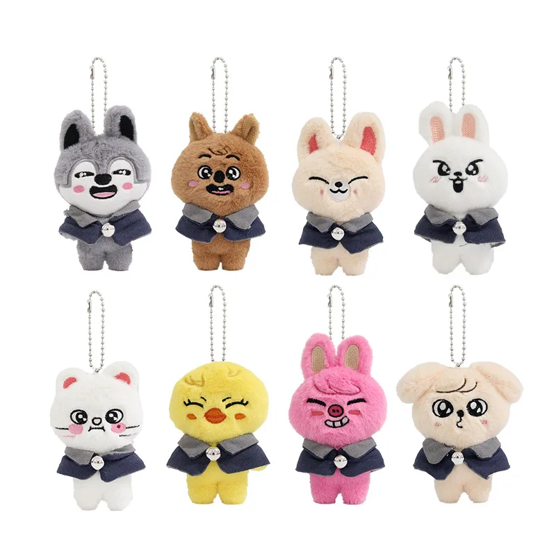 

New SKZOO Stray Kids10cm Emoji Cloak Magic Academy Plush Doll Keychain Cute Animal Plush Doll Pendant Mini Toy Doll Bag Pendant