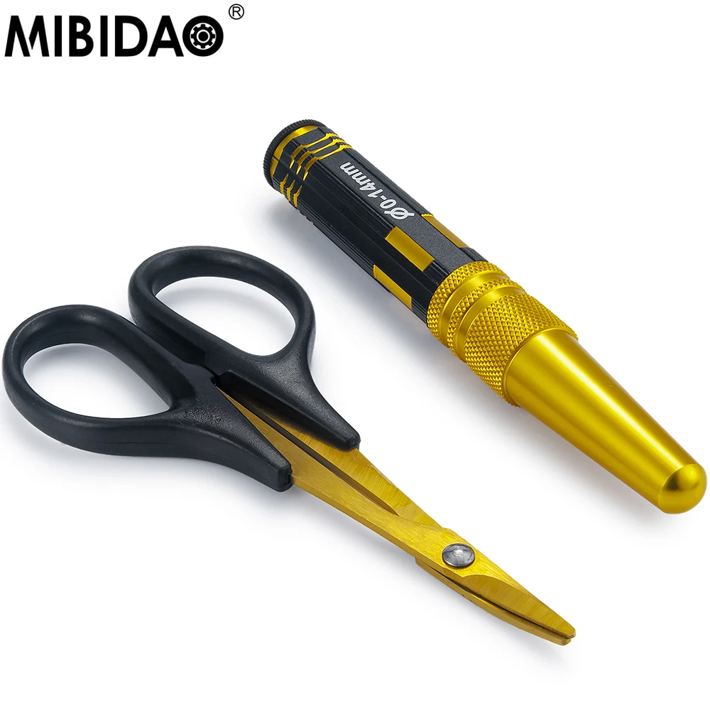 MIBIDAO RC Car 0-14mm Hole Puncher Opener Reamer Drill & Car Shell Scissors For RC Model Car Body Cutting Tools