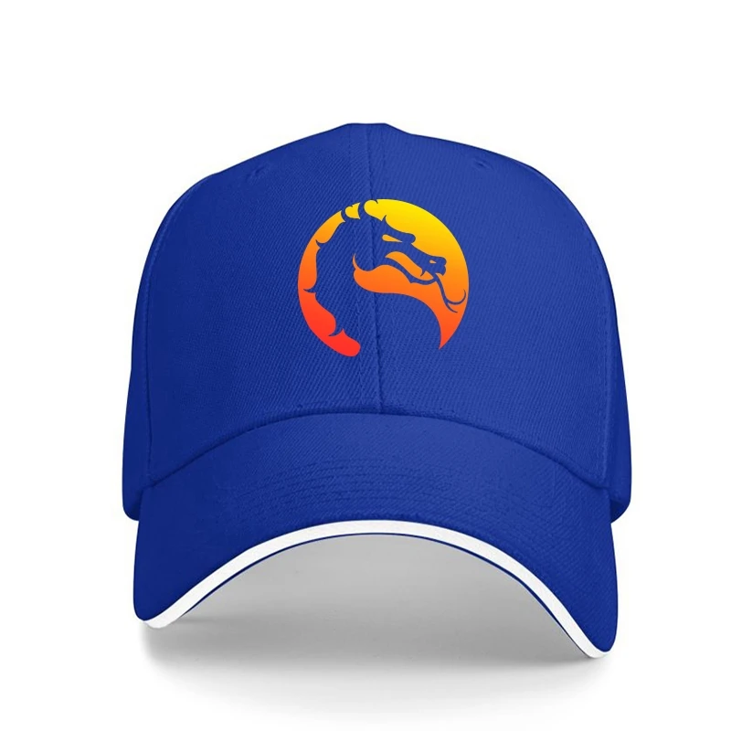 Mortal Kombat Logo Tee Shirt Popular Fighting Game Baseball Cap Men's Cotton Novelty Baseball Cap Short Sleeve Clos Gift