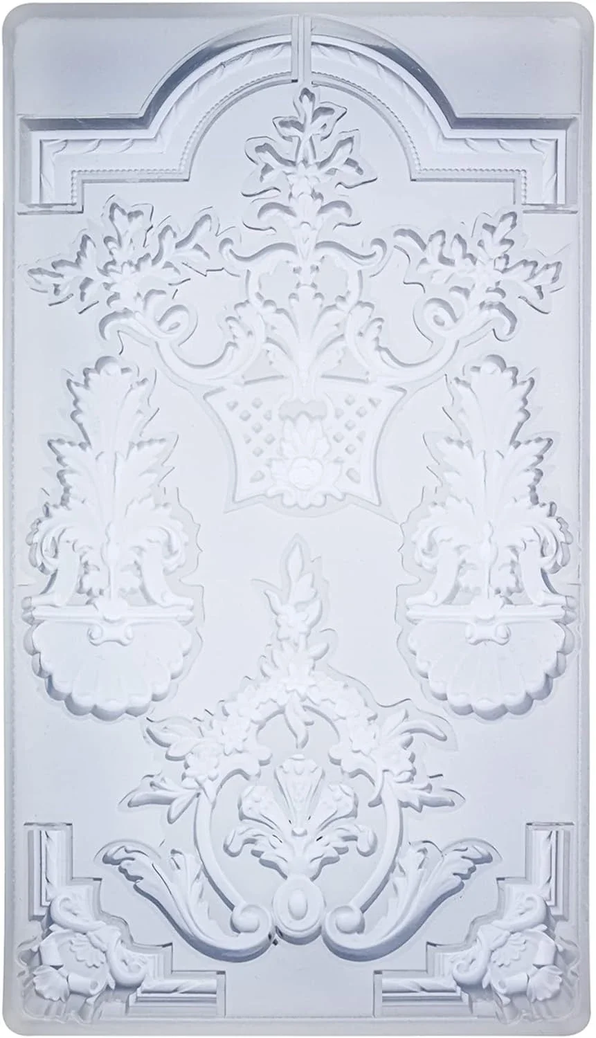 VERIDIAN Baroque Relief Embossed Art Silicone Mold for Polyclay Air Dry Clay Plaster, Decorative Column and Sculpture Statue