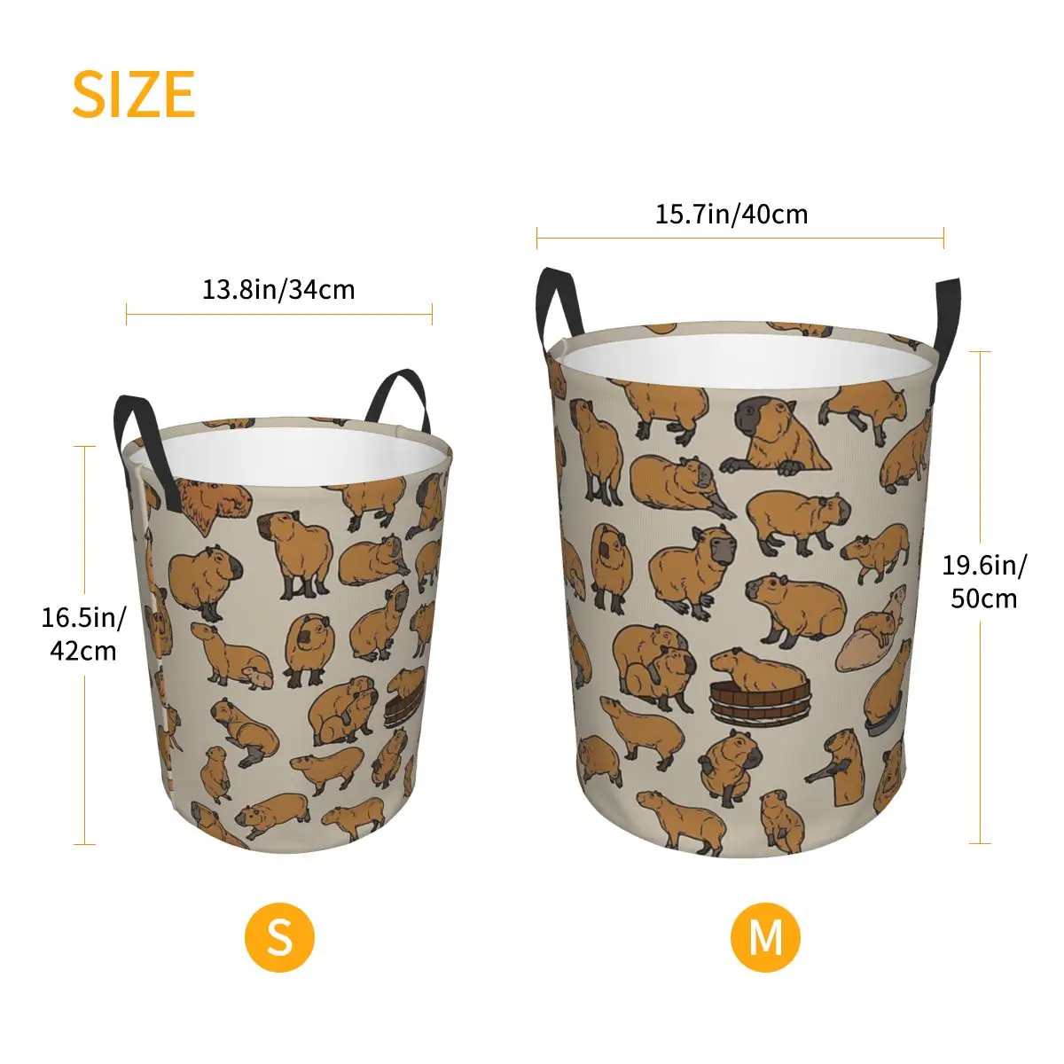 Never Enough Capybaras Foldable Laundry Baskets Dirty Clothes Toys Sundries Storage Basket Large Waterproof Hamper For Home Kids