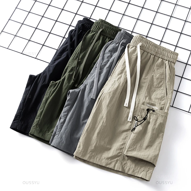Brand Clothing New Summer Shorts Pants Men Cargo Work Thin Baggy Streetwear Joggers Knee Beach Short Pant Male Large Size M-4XL