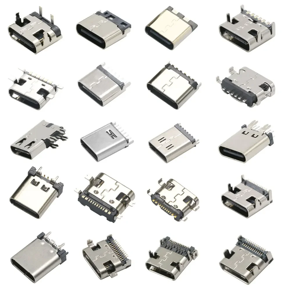 Złącze USB typu C żeńskie gniazdo portu ładowania 2/6/14/16/24 Pin Gniazdo typu C PCB Lutowanie SMD SMT DIY Naprawa Adapter typu C