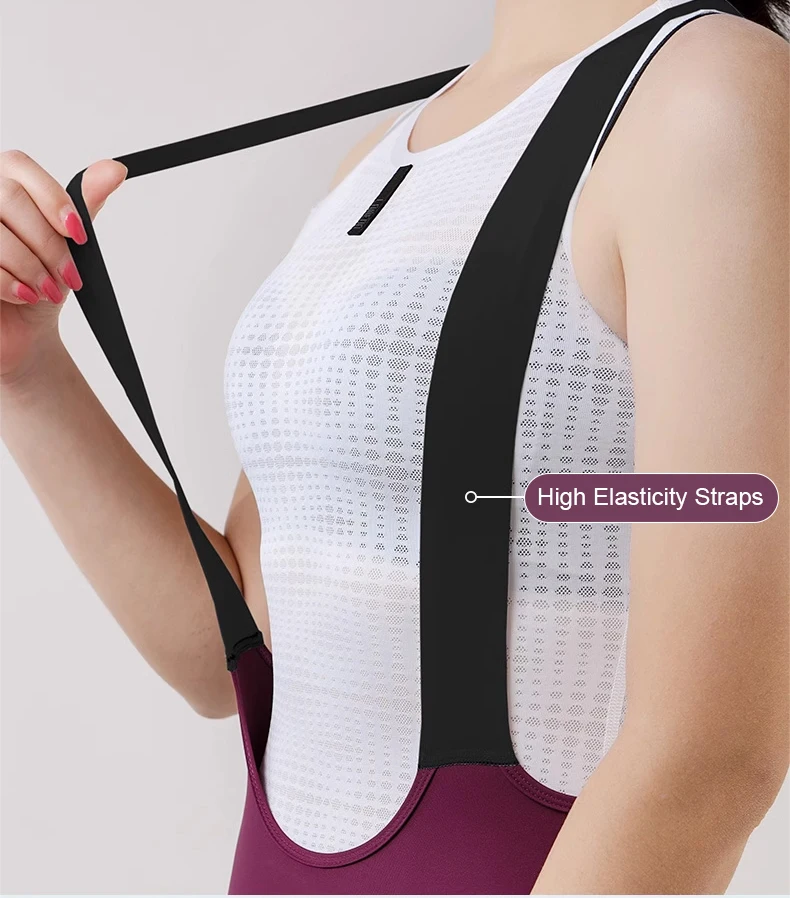 LAMEDA Damen-Radtrikot-Shorts mit Stoßdämpfung, gepolsterte Rennrad-Trägerhose, atmungsaktive Sommer-Radtrikot-Shorts – Detail 14