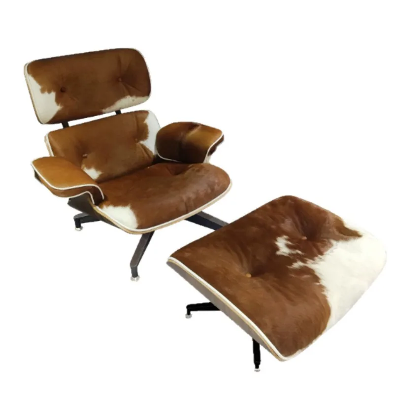 

High-end Luxury Iames Recliner, Natural Cowhide Leather, Casual Chair, Luxury Eams Chair, Single-person Sofa, Rotating Chair