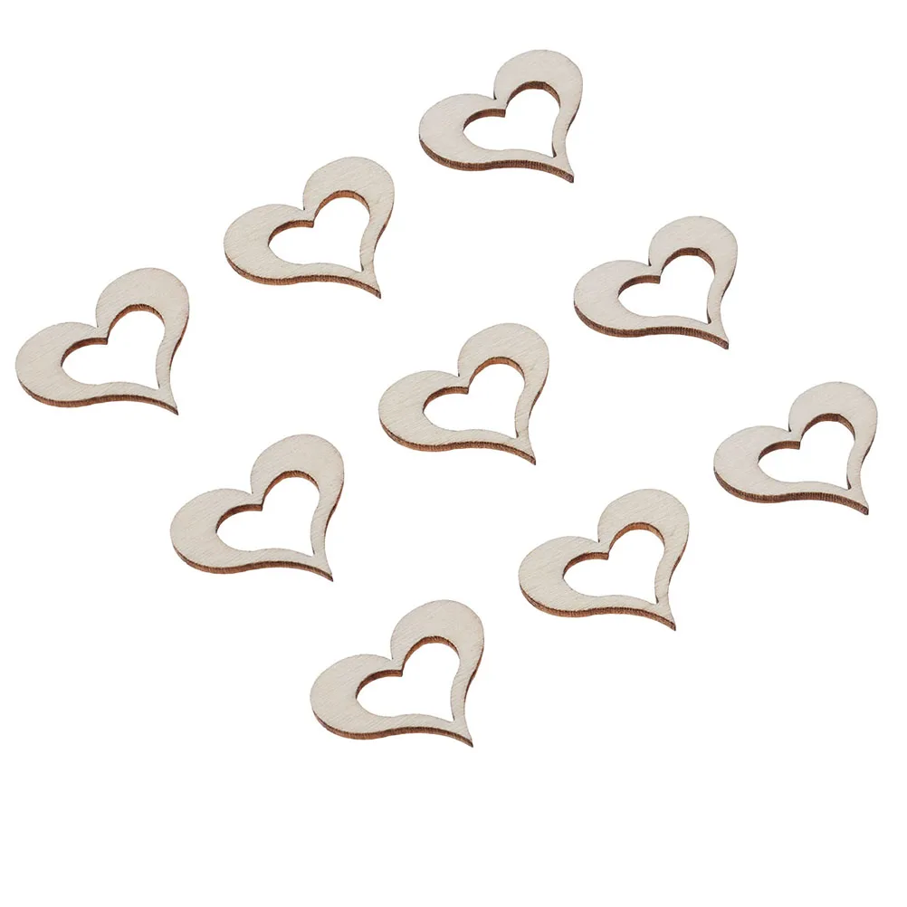 

50pcs Wooden Hollow Hearts Craft Embellishments Diy Decoration Wedding Anniversary Party Home Decor Sign Making Embellishment
