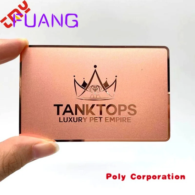 

Custom High Quality Cheapest Price Custom Metal Business Card,Custom Metal Rose Gold Mirror Business Cards Printing With Own De