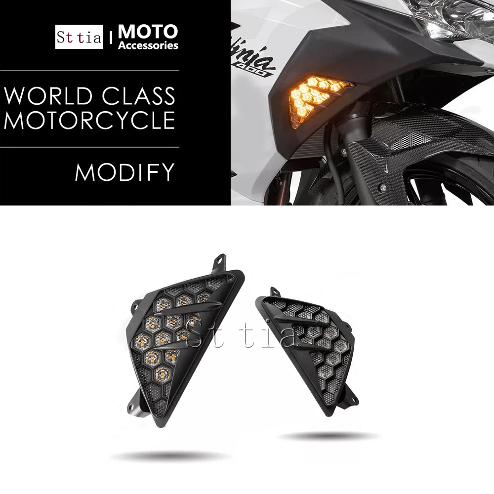 

Передний светодиодный индикатор поворота для мотоциклов Kawasaki NINJA ZX-25R, NINJA ZX-6R, NINJA ZX-4R, NINJA ZX-4RR 13-24
