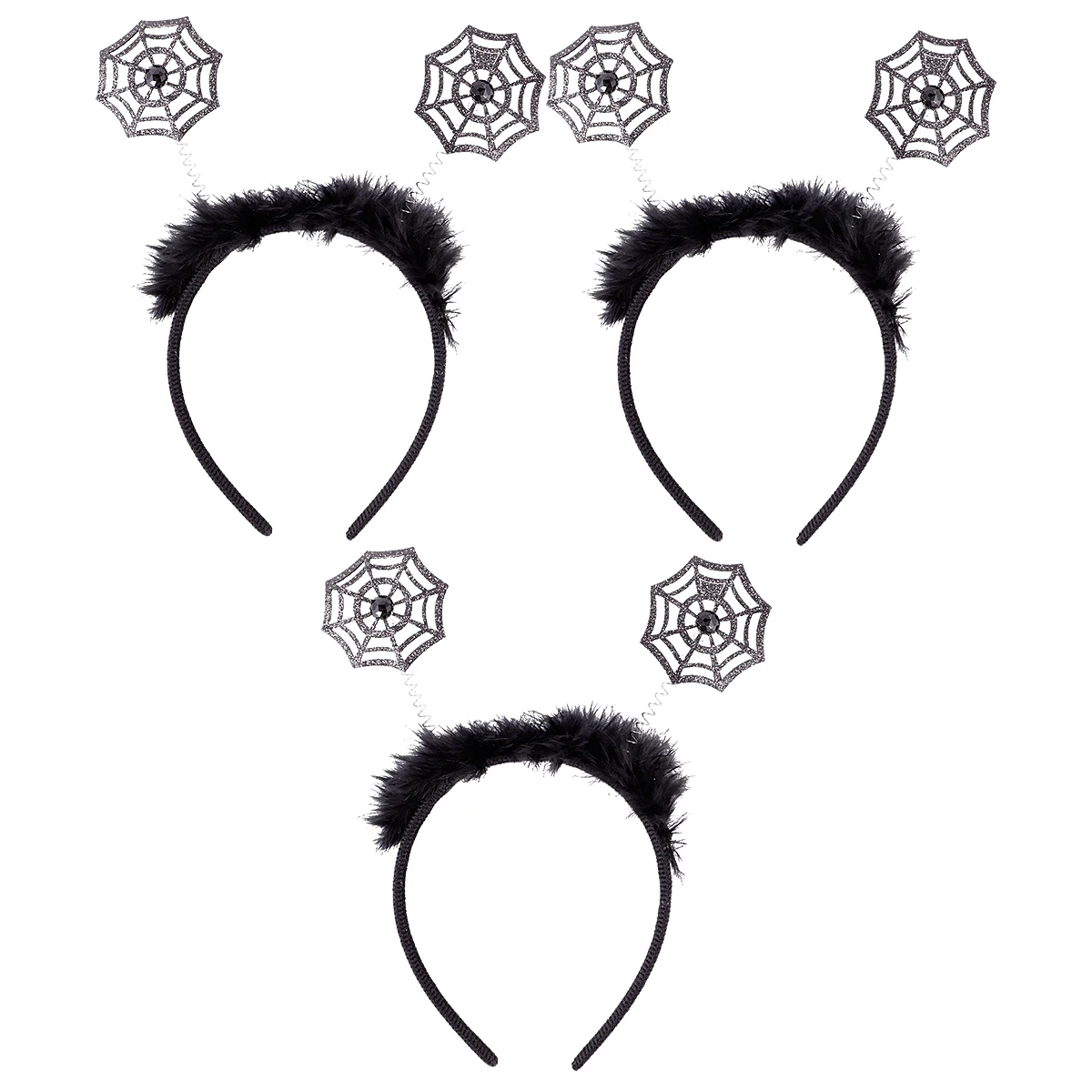 

2Pcs Wizard Hat Headbands Halloween Hair Accessories Spider Web Shaped Durable Iron Comfortable Kids Adults Black