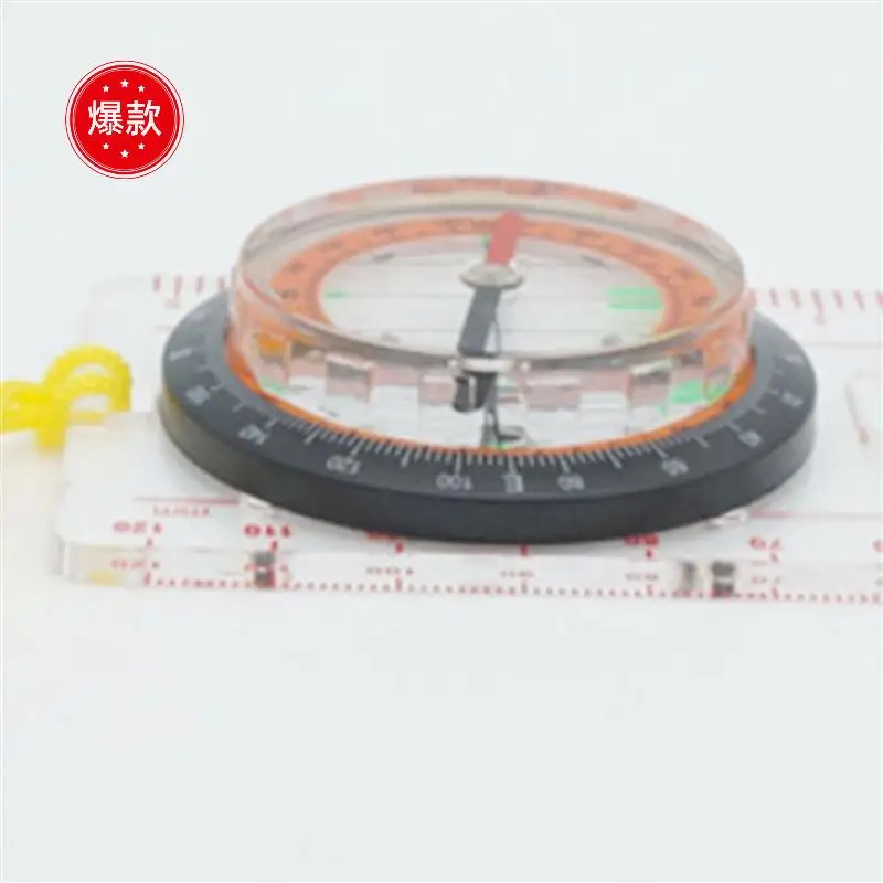 

5X Baseplate Ruler Compass Map Scale Magnifier With Strap Camping Hiking OCOMP7198