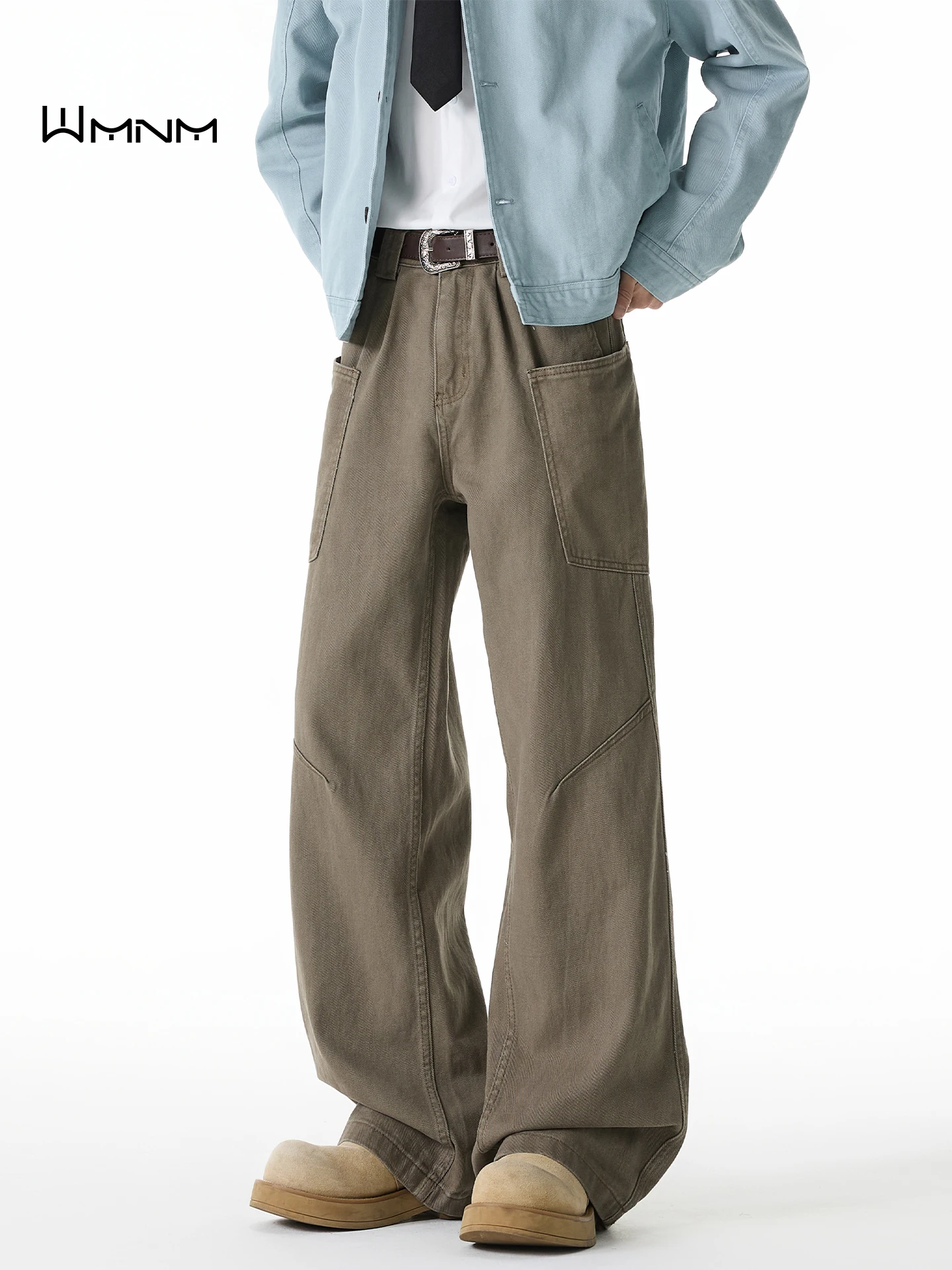 American Retro Pure Cotton Work Pants Men's Casual Straight Leg Wide Leg Pants Autumn Winter Trendy Brand High Sensation Cool...