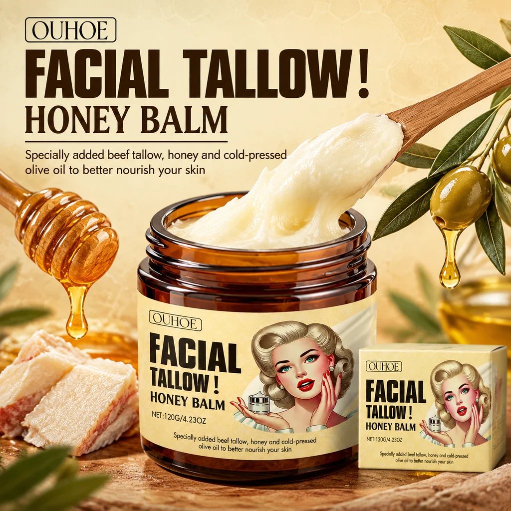Tallow Honey Body Butter Face Cream Fade Fine Lines Moisturizing Cream Deep Hydration Nourishing Body Balm Improve Dullness Brightening For Dry Facial Skin Softening Daily Skincare
