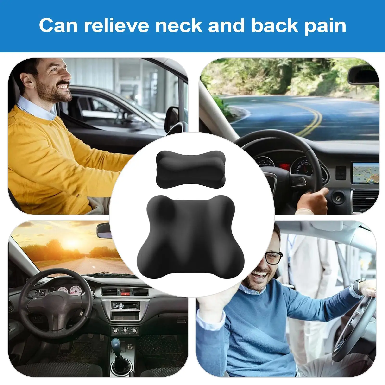 

Lumbar Support Pillow For Car Driving Ergonomic Accessories Car Head Rest And Lumbar Pillow Set For Drivers Office Desk Couch