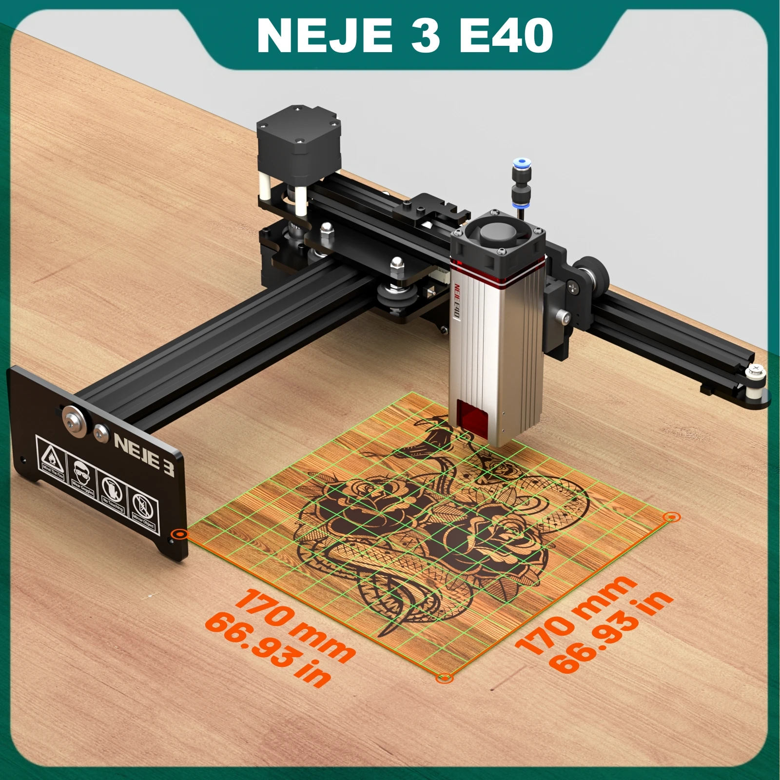 NEJE 3 N30820/E40 40W/80W High Speed Desktop Mini CNC Laser Engraver Wood Cutting LOGO DIY Printer Router Engraving Machine