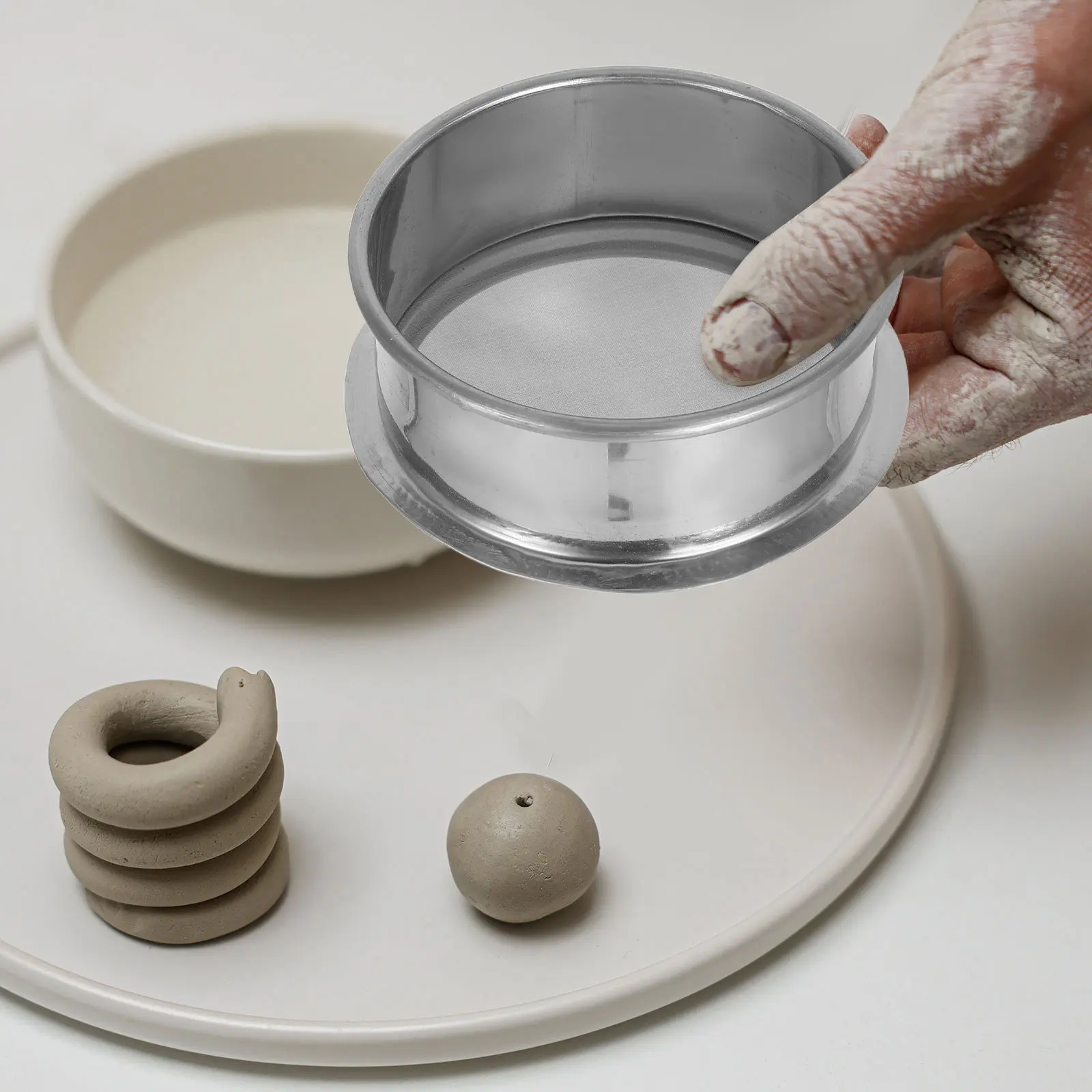 11Cm Round Stainless Steel Glaze Sieve Fine Mesh Ceramic Filter Pottery Tool Multi-Purpose Paint Pigment Strainer Smooth