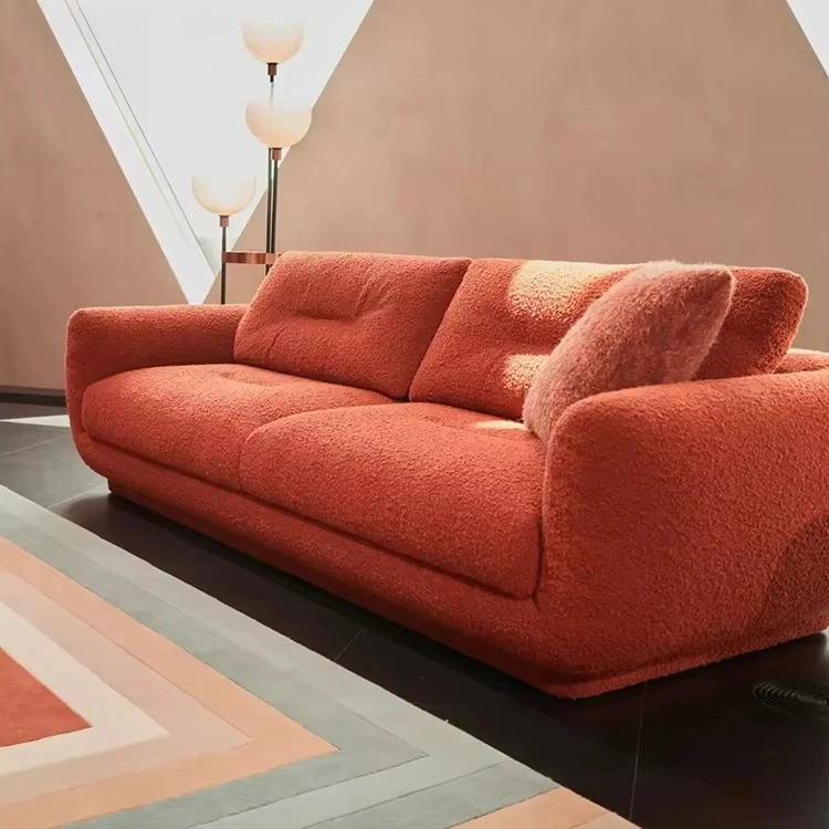 ye-European Style Luxury Orange Linen Up-holstered Sofa 1+2+3 Seats Sofa Set Furniture Living Room Sofa Couch-