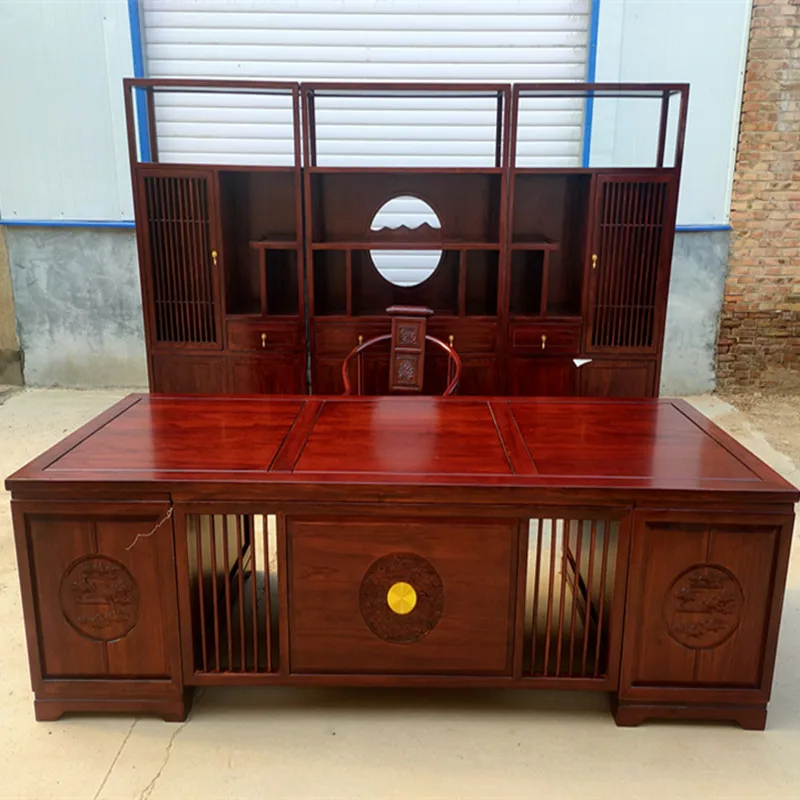 

Customizable bookcase three-piece writing desk desk