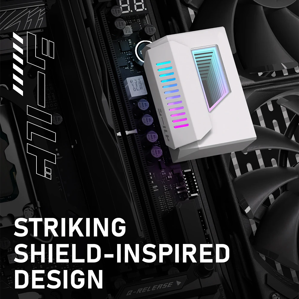 Adaptateur de prise d'alimentation ATX 24 broches à 180 degrés, avec miroir infini, lumière ARGB, carte mère, câble d'alimentation modulaire