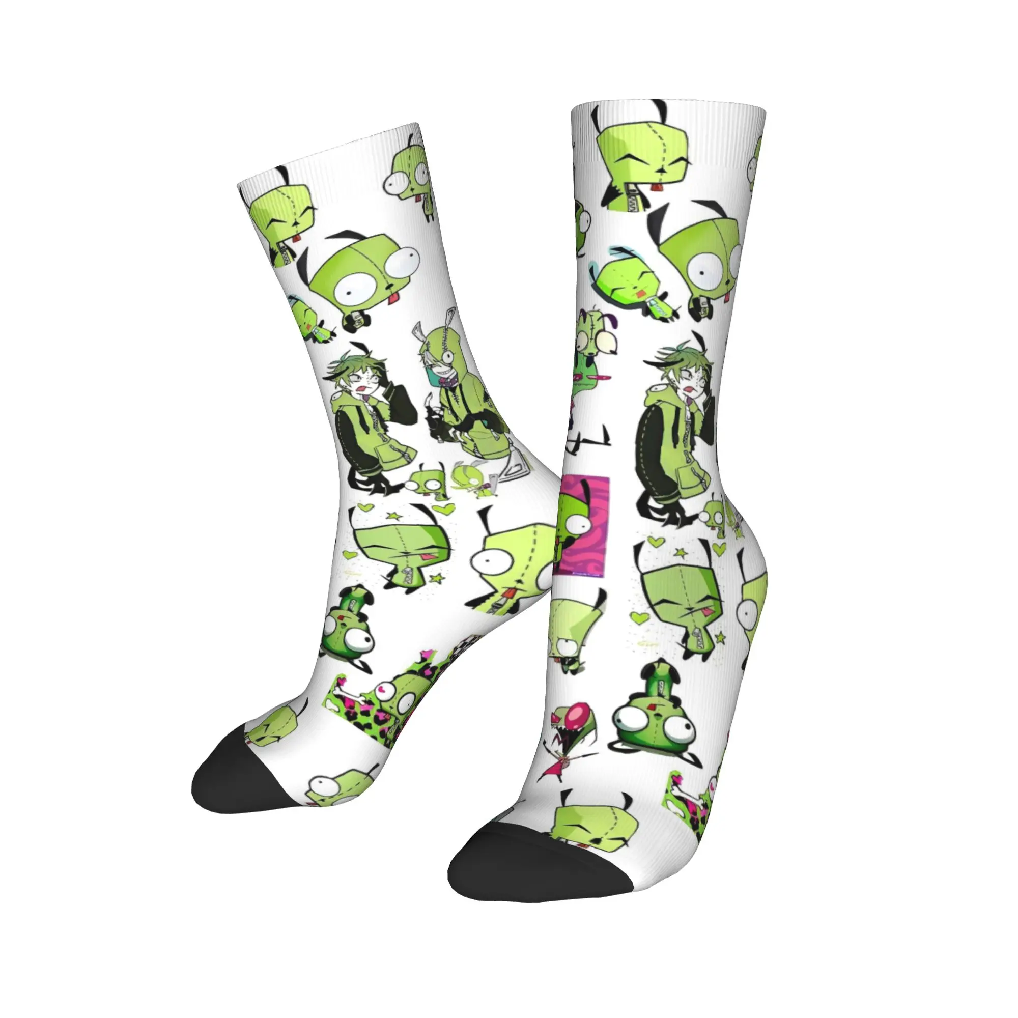 Invaders Zims Gir Cartoon Socks Men Women Polyester Fashion  Socks Harajuku Spring Summer Autumn Winter Middle Tube Socks Gift,