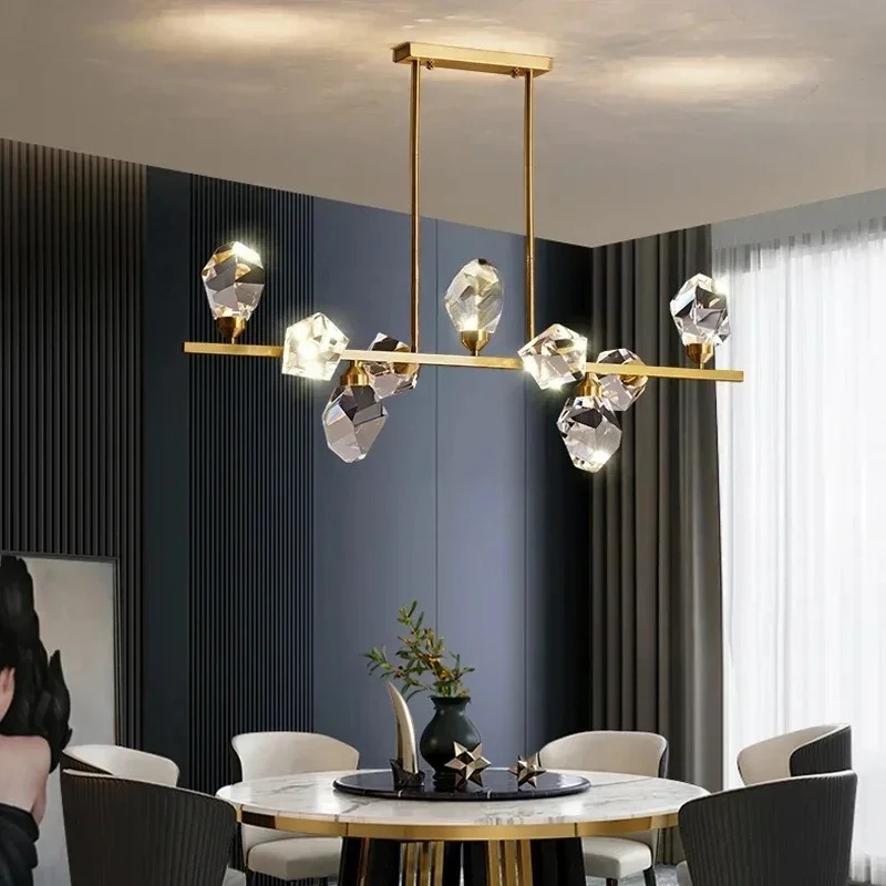2025 الحديثة الفاخرة نمط LED الثريا لغرفة المعيشة غرفة الطعام غرفة نوم المطبخ مصباح السقف الذهب النحاس كريستال G9 قلادة