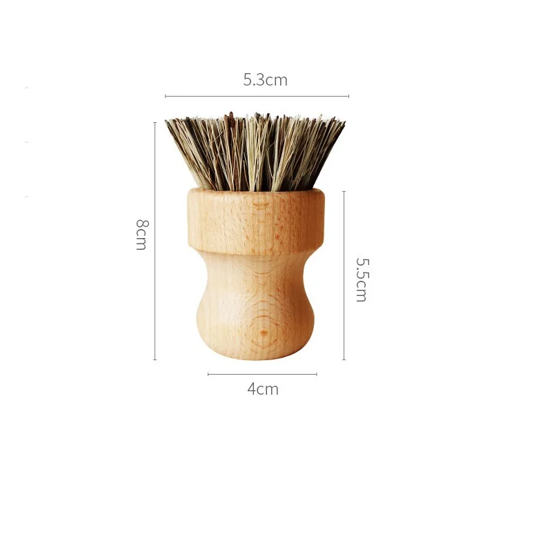 100Pcs Natural Fiber Bristle Pot Brush with Durable Wood Handle for Dishes Cast Iron Pots Pans Used in Bathroom Kitchen