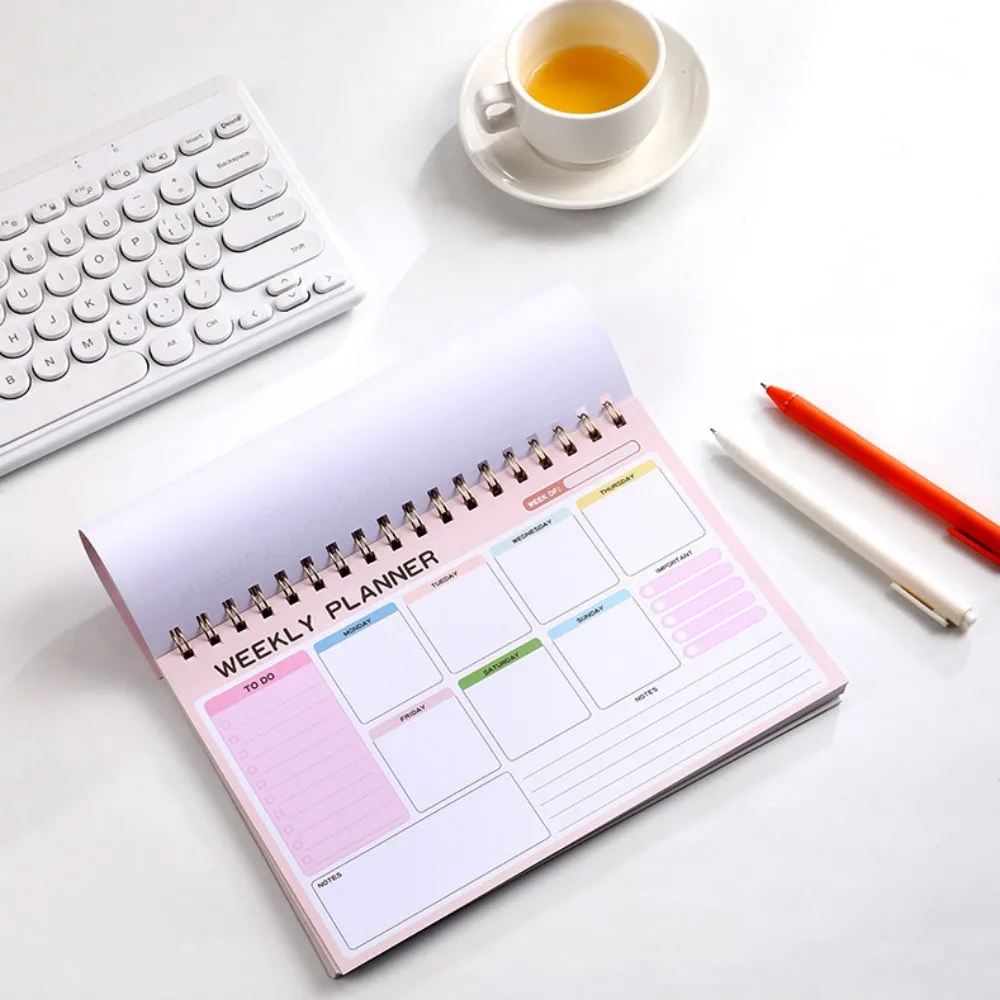 A5 Coil Weekly Planner Notebook Journal Agenda 2024 Diary Organizer Schedule School Stationery Office Supplies Gifts To Do List