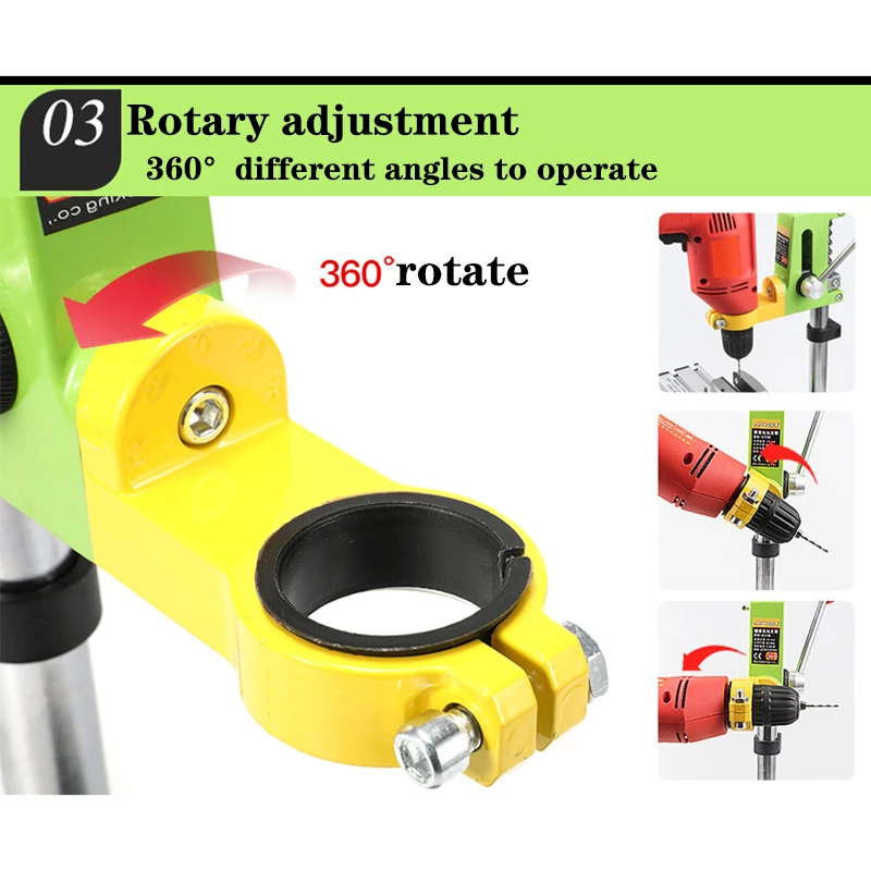 Elektryczny stojak na wiertarkę stołową Jednogłowicowa rama podstawy Uchwyt wiertarski Akcesoria do szlifierek elektrycznych do narzędzi obrotowych