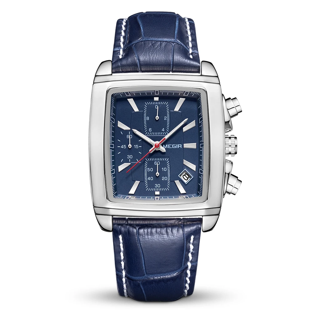 2023 MEGIR Original Watch Men Top Brand Luxury Quartz Military Watches Waterproof Luminous Leather Wristwatch Men Clock