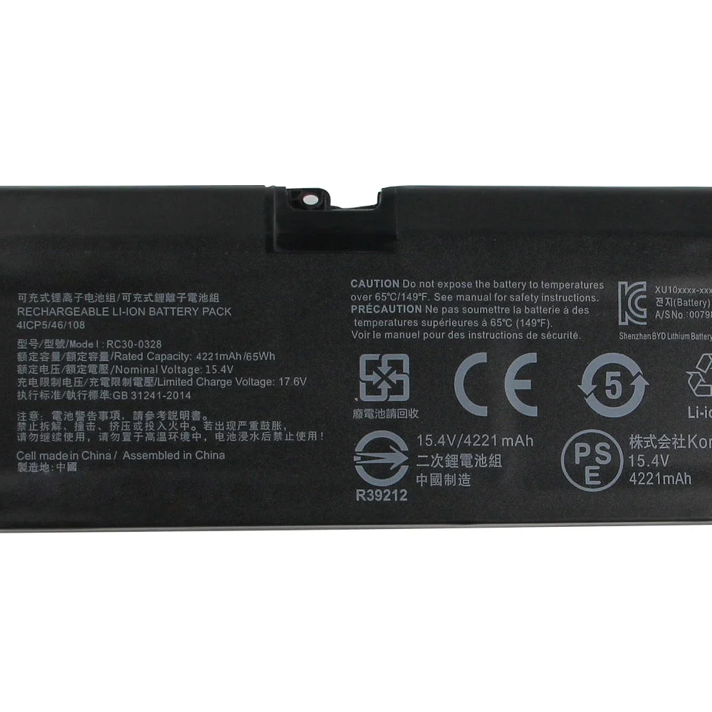 

Для Razer Blade 15 "2021 2020 Standard Edition RZ09-0330 RC30-0328 RZ09-0328 Сменный аккумулятор