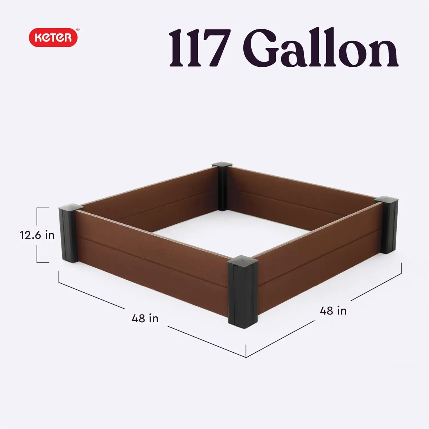 Outdoor Gardening, Wood Look, Brown, Durable for Vegetables, Flowers, and Succulents