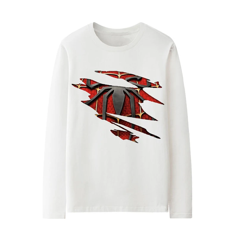 Marvel Authorizes The Long-sleeved Male Avengers Spider-Man Iron Man and The Hulk with Pure Cotton Prints All Saints' Day