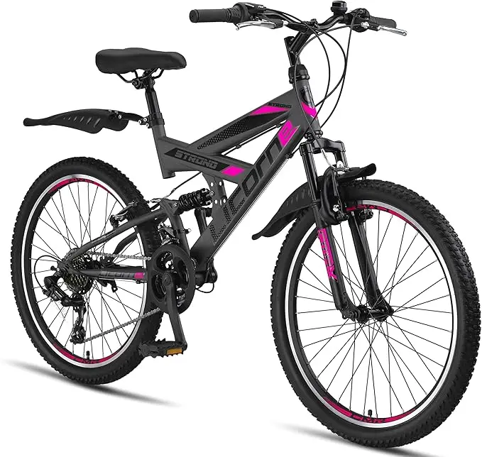 Double 11 promotion Mountain Bike in 24 and 26 Inch Bicycle for Boys Girls Women Men 21 Speed Full Suspension