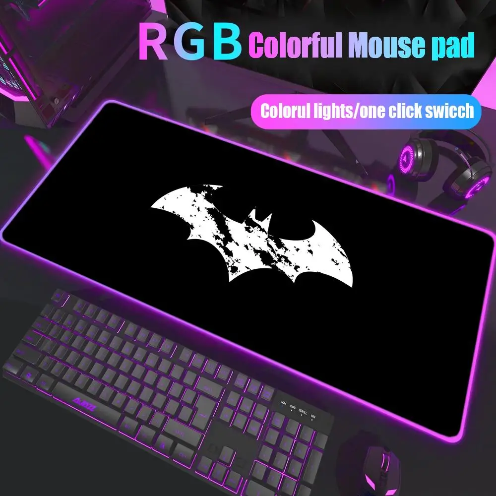 

B-Batmans Mouse Pad Gamer Rgb Desk Mat Back Light Led Mousepad Setup Gaming Accessories Deskmat Big Mousepad Backlight