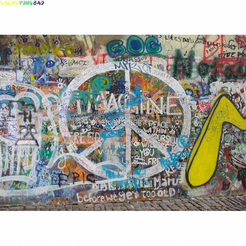 SHENGYONGBAO Brick Wall Art Graffiti Photography Backdrops Baby Portrait Photography Background For Photo Studio 210328TYD-03