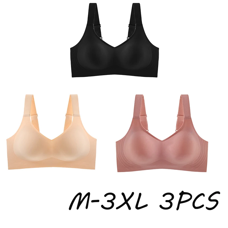 

VIP 1PCS/2PCS/3PCS Women Bra Plus Size Sexy Seamless Brassieres Wirefree Bras Soft Underwear Female Intimate Woman Lingerie Big