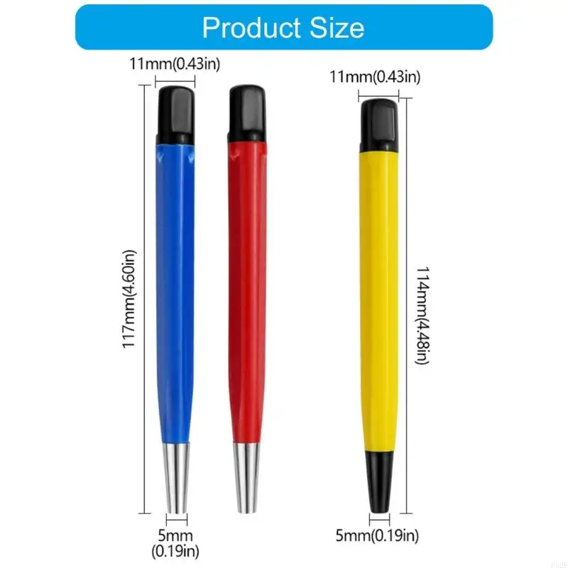 P82E 3pcs Pinselstift Set Glasfaser Rostentfernung Reinigungsstift Uhr Elektronisch
