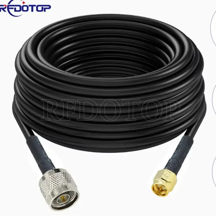 1Pcs Black LMR-300 SMA Male/Female to N Male/N Female Connector 50 Ohm Low Loss LMR300 50-5 N to SMA RF Coaxial Cable