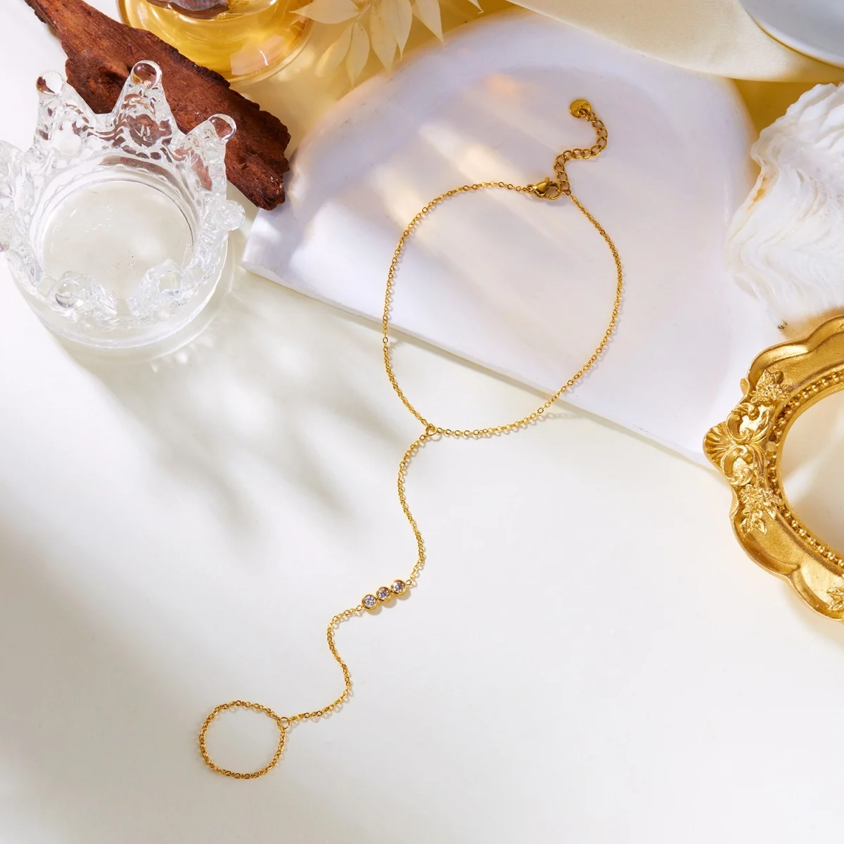 Minimalistische runde Zirkon-Fingerarmbänder aus Edelstahl für Damen und Herren, geometrischer ovaler Kristall-Blumenring, Armreif, Hochzeitsschmuck – Detail 26