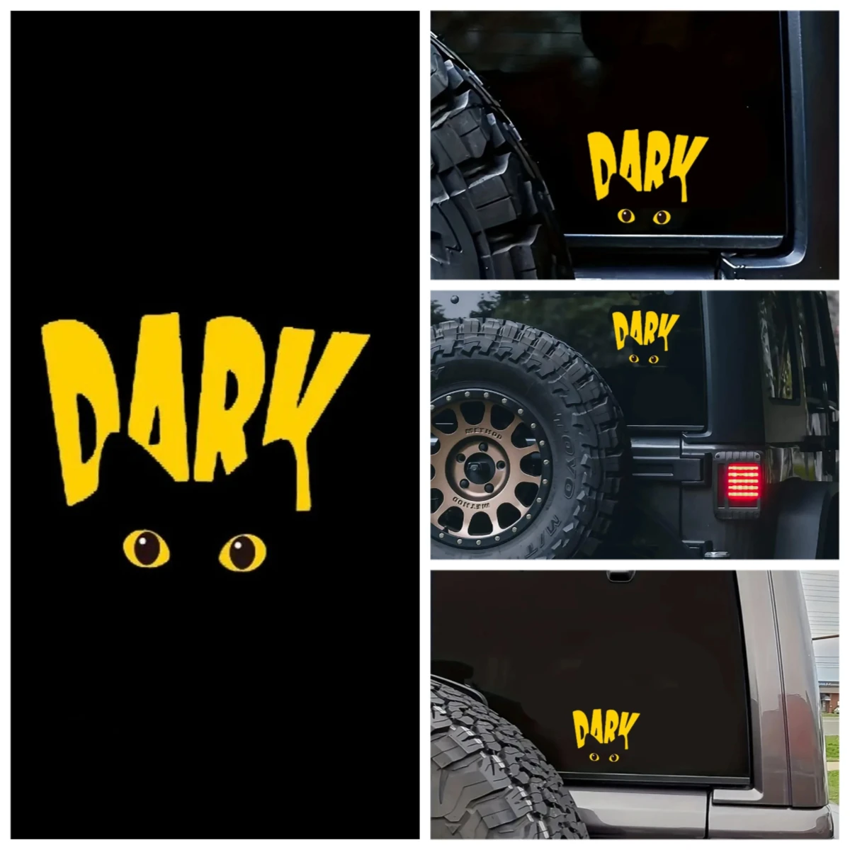 

Dark Cat Eye Funny Car Sticker Personalized Vinyl Decal Waterproof for Car Laptop Window Bumper Humor Automotive Accessories