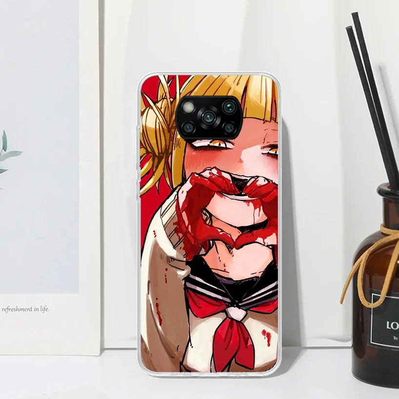 Himiko Toga Waifu Anime MHA Phone Case For Xiaomi Poco X6 X5 X4 X3 Nfc F6 F5 Pro F4 Gt F3 F2 F1 M5S M4 M3 Art Fundas Back Cover