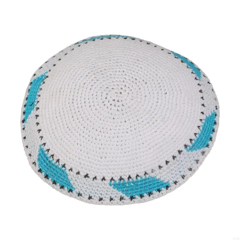 B95f العين التي تصطاد قبعة Yarmulke مع بوليستر ناعم مثالي لمناسبة الحفلة الراقصة والملابس غير الرسمية موسم مختلف #3