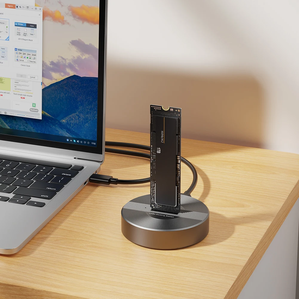 Адаптер SSD-считывателя Type-C 40 Гбит/с SSD-док-станция USB C Док-станция SSD для M.2 NVME 22110/2280/2260/2242/2230