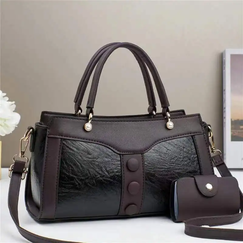 

New Mother Child Bag Splicing Color Contrasting Large Capacity Fashionable Handbag with High Quality Versatile Commuter Tote Bag